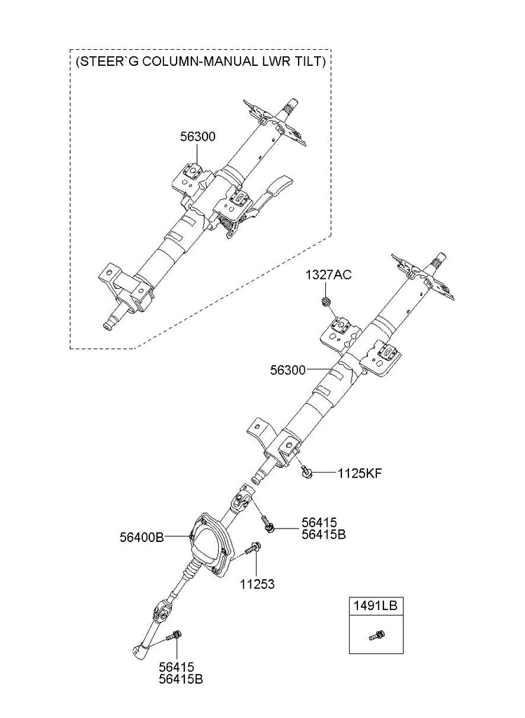 COLUMN & SHAFT ASSYSTEERING 563004H101, 563004H101, 56300 4H101