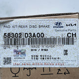 [ORIGINAL] PAD KIT-REAR DISC BRAKE 58302-D3A00 58302D3A00 58302 D3A00