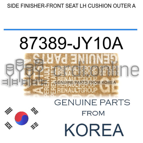 SIDE FINISHER-FRONT SEAT LH CUSHION OUTER A [ORIGINAL] 87389-JY10A 87389JY10A 87389 JY10A
