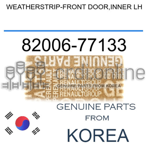 WEATHERSTRIP-FRONT DOOR,INNER LH [ORIGINAL] 82006-77133 8200677133 82006 77133