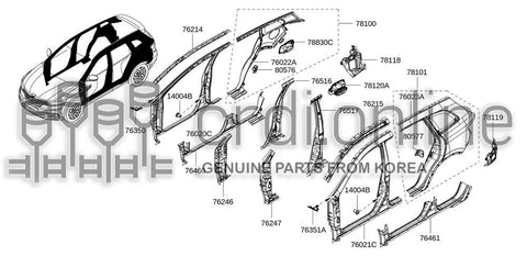 BODY PANEL-FRONT SIDEOUTER LH 76023-9783R 760239783R 76023 9783R