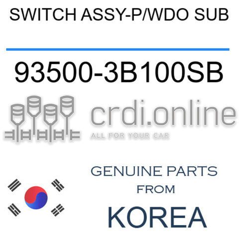 SWITCH ASSY-P/WDO SUB [ORIGINAL] 93500-3B100SB 935003B100SB 93500 3B100SB