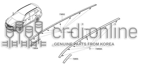 MOULDING ASSY-ROOF SIDERH 73852-0311R 738520311R 73852 0311R