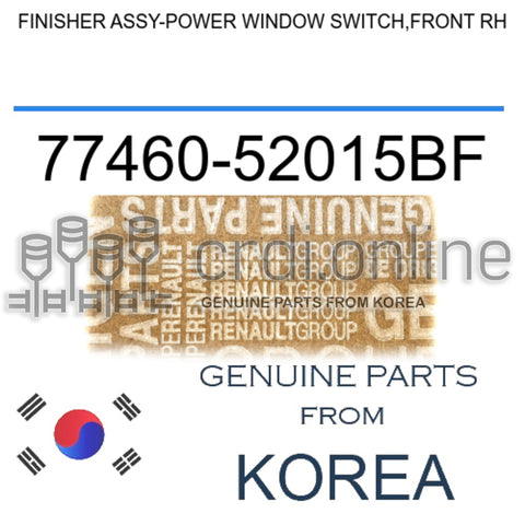 FINISHER ASSY-POWER WINDOW SWITCH,FRONT RH [ORIGINAL] 77460-52015BF 7746052015BF 77460 52015BF