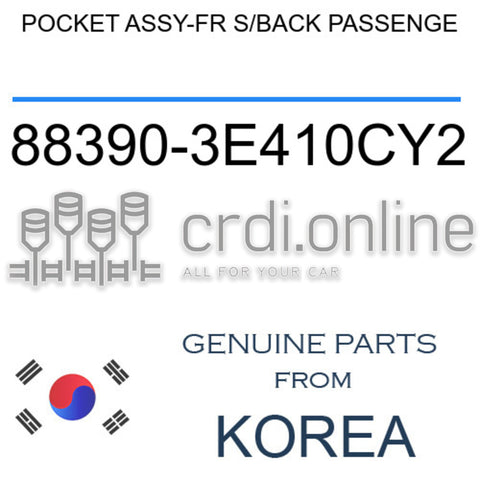 POCKET ASSY-FR S/BACK PASSENGE [ORIGINAL] 88390-3E410CY2 883903E410CY2 88390 3E410CY2