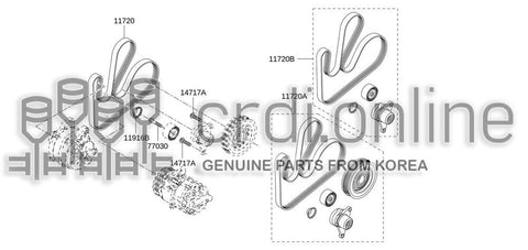BELT & PULLEY KIT(W PULLEY) 77014-78499 7701478499 77014 78499