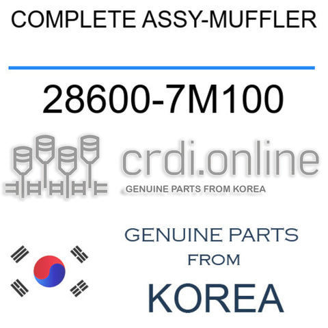 COMPLETE ASSY-MUFFLER [ORIGINAL] 28600-7M100 286007M100 28600 7M100