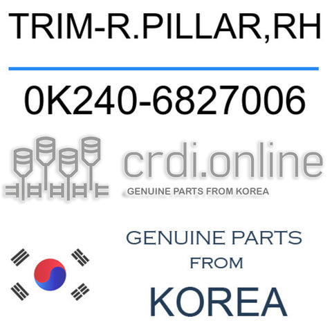 TRIM-R.PILLAR,RH [ORIGINAL] 0K240-6827006 0K2406827006 0K240 6827006