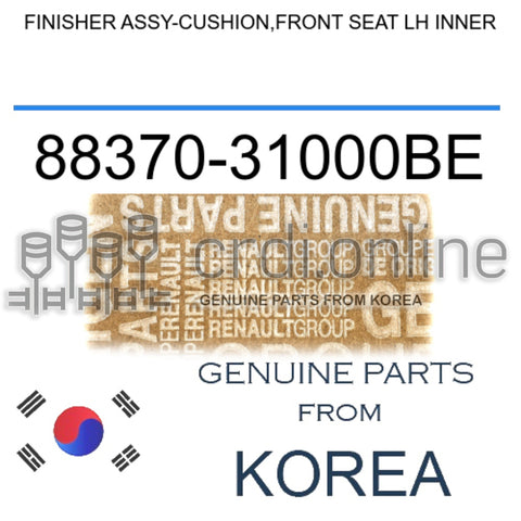 FINISHER ASSY-CUSHION,FRONT SEAT LH INNER [ORIGINAL] 88370-31000BE 8837031000BE 88370 31000BE