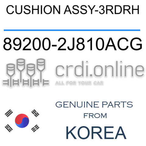 CUSHION ASSY-3RDRH [ORIGINAL] 89200-2J810ACG 892002J810ACG 89200 2J810ACG