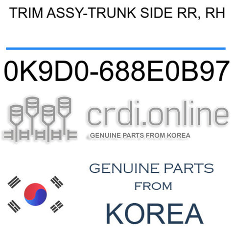 TRIM ASSY-TRUNK SIDE RR, RH 0K9D0-688E0B97 0K9D0688E0B97 0K9D0 688E0B97