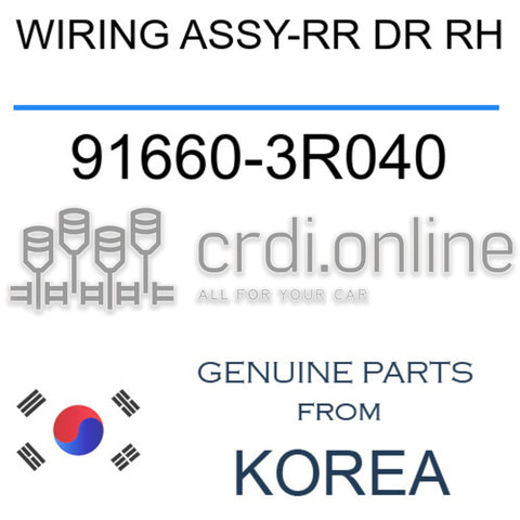 WIRING ASSY-RR DR RH 91660-3R040 916603R040 91660 3R040