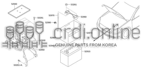 BRACKET ASSY-BATTERY MOUNTING 52930-52000 5293052000 52930 52000