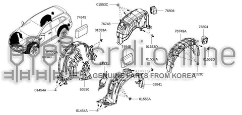 PROTECTOR ASSY-FRONT FENDERLH 63841-4108R 638414108R 63841 4108R