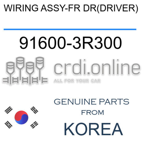 WIRING ASSY-FR DR(DRIVER) 91600-3R300 916003R300 91600 3R300