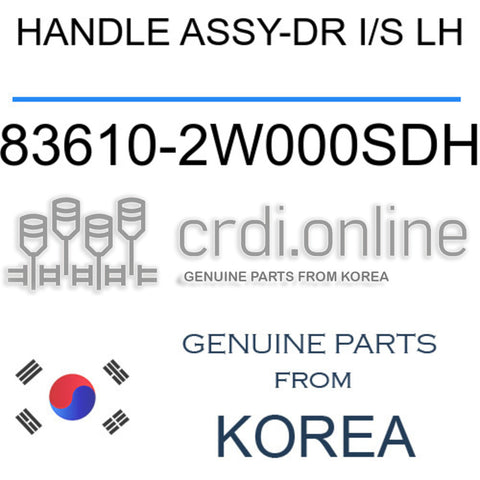 HANDLE ASSY-DR I/S LH [ORIGINAL] 83610-2W000SDH 836102W000SDH 83610 2W000SDH