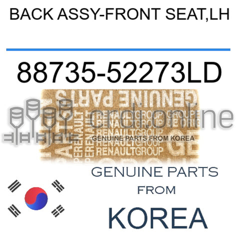 BACK ASSY-FRONT SEAT,LH [ORIGINAL] 88735-52273LD 8873552273LD 88735 52273LD