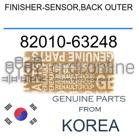 FINISHER-SENSOR,BACK OUTER [ORIGINAL] 82010-63248 8201063248 82010 63248