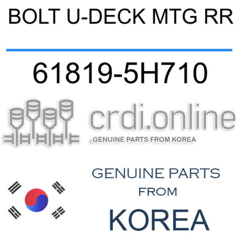 BOLT U-DECK MTG RR [ORIGINAL] 61819-5H710 618195H710 61819 5H710