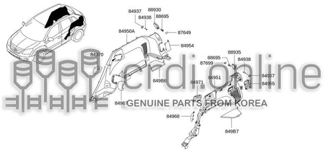 ESCUTCHEON-LUGGAGE SIDE LOWERLH 84971-JY10B 84971JY10B 84971 JY10B