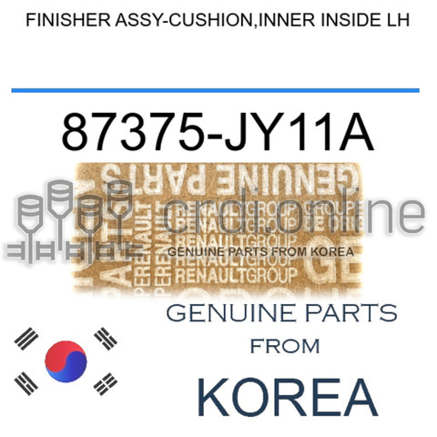 FINISHER ASSY-CUSHION,INNER INSIDE LH [ORIGINAL] 87375-JY11A 87375JY11A 87375 JY11A