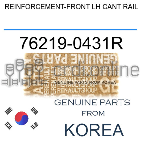 REINFORCEMENT-FRONT LH CANT RAIL [ORIGINAL] 76219-0431R 762190431R 76219 0431R