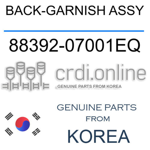 BACK-GARNISH ASSY 88392-07001EQ 8839207001EQ 88392 07001EQ
