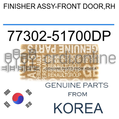 FINISHER ASSY-FRONT DOOR,RH [ORIGINAL] 77302-51700DP 7730251700DP 77302 51700DP