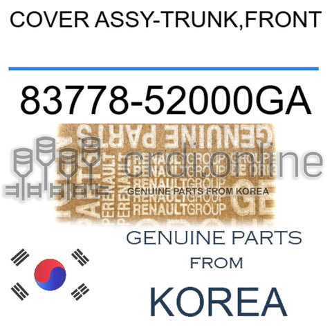 COVER ASSY-TRUNK,FRONT [ORIGINAL] 83778-52000GA 8377852000GA 83778 52000GA