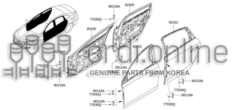 DOOR ASSY-FRONT RH 80100-0128R 801000128R 80100 0128R