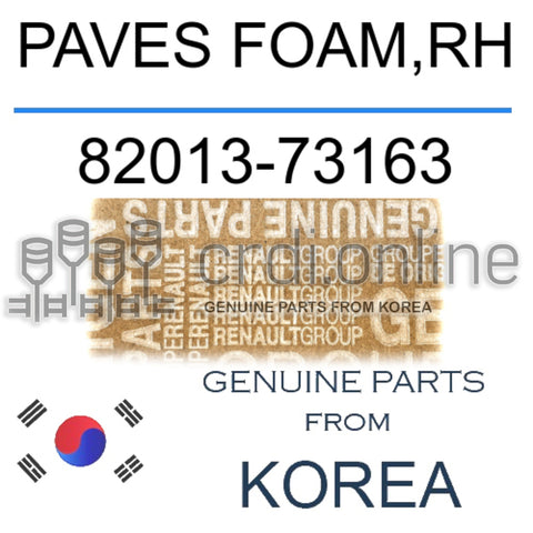 PAVES FOAM,RH [ORIGINAL] 82013-73163 8201373163 82013 73163
