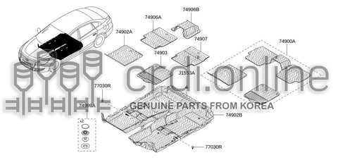 MAT-FLOOR CARPETREAR CENTER 74906-8988R 749068988R 74906 8988R