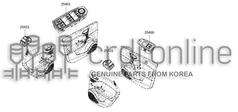 SWITCH UNIT-POWER WINDOWDRIVER 25410-8000R 254108000R 25410 8000R