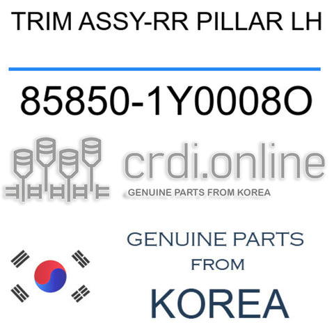 TRIM ASSY-RR PILLAR LH [ORIGINAL] 85850-1Y0008O 858501Y0008O 85850 1Y0008O