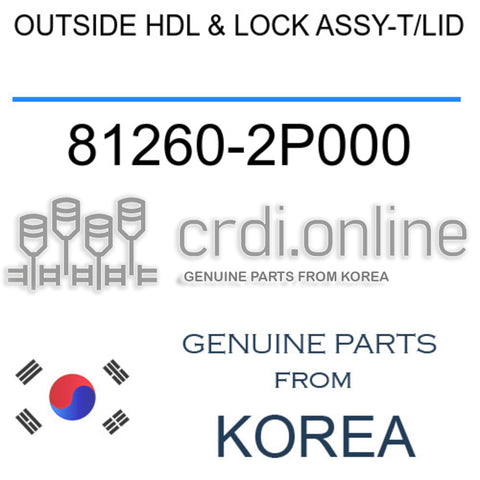 OUTSIDE HDL & LOCK ASSY-T/LID [ORIGINAL] 81260-2P000 812602P000 81260 2P000
