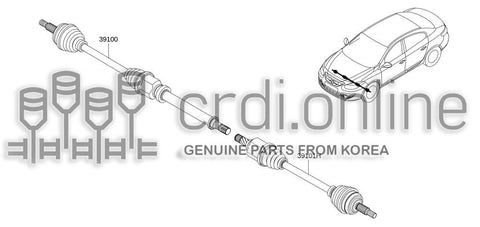 SHAFT ASSY-FRONT DRIVERH 39100-9864R 391009864R 39100 9864R