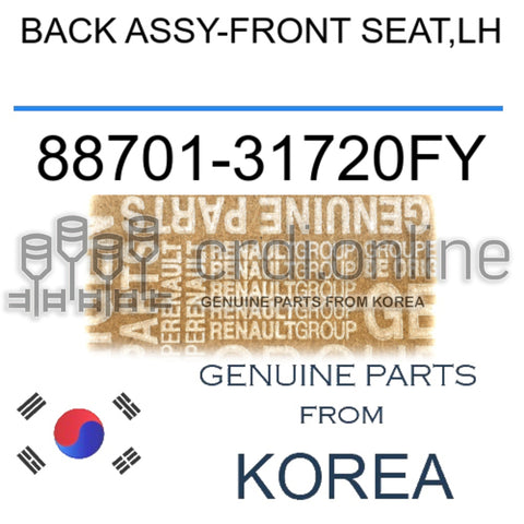 BACK ASSY-FRONT SEAT,LH [ORIGINAL] 88701-31720FY 8870131720FY 88701 31720FY