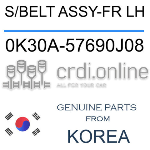 S/BELT ASSY-FR LH [ORIGINAL] 0K30A-57690J08 0K30A57690J08 0K30A 57690J08