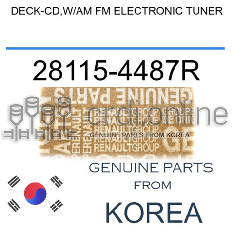 DECK-CD,W/AM FM ELECTRONIC TUNER [ORIGINAL] 28115-4487R 281154487R 28115 4487R