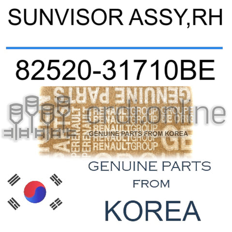 SUNVISOR ASSY,RH [ORIGINAL] 82520-31710BE 8252031710BE 82520 31710BE