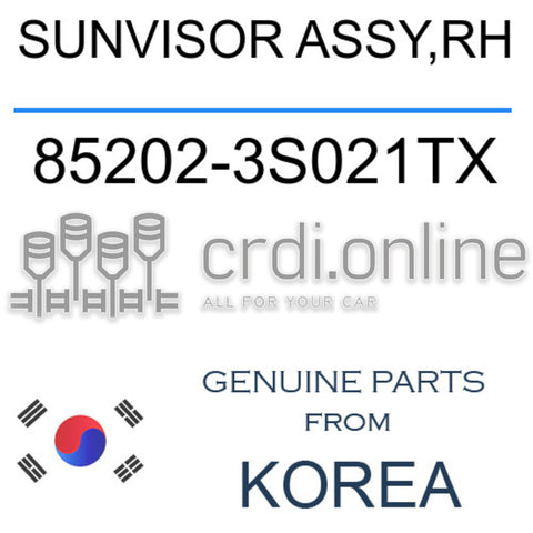 SUNVISOR ASSY,RH 85202-3S021TX 852023S021TX 85202 3S021TX