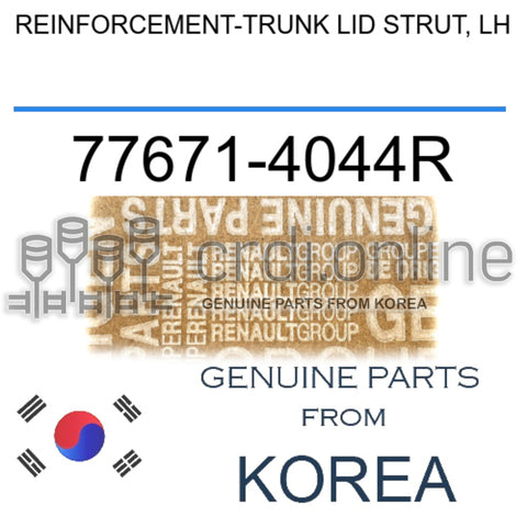 REINFORCEMENT-TRUNK LID STRUT, LH [ORIGINAL] 77671-4044R 776714044R 77671 4044R