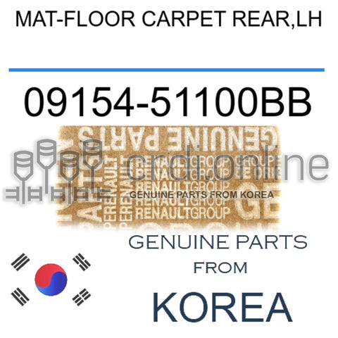 MAT-FLOOR CARPET REAR,LH [ORIGINAL] 09154-51100BB 0915451100BB 09154 51100BB