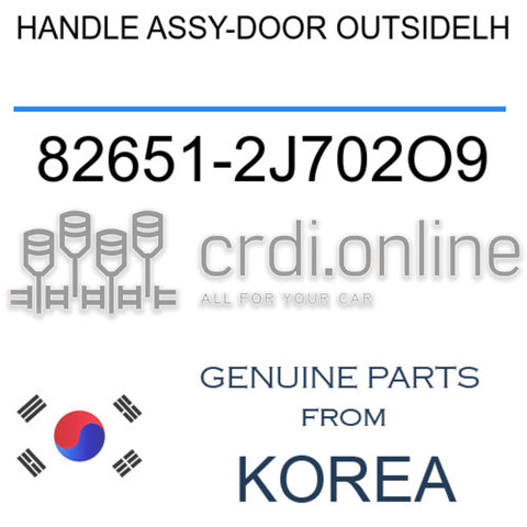 HANDLE ASSY-DOOR OUTSIDELH [ORIGINAL] 82651-2J702O9 826512J702O9 82651 2J702O9
