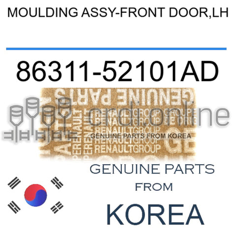 MOULDING ASSY-FRONT DOOR,LH [ORIGINAL] 86311-52101AD 8631152101AD 86311 52101AD