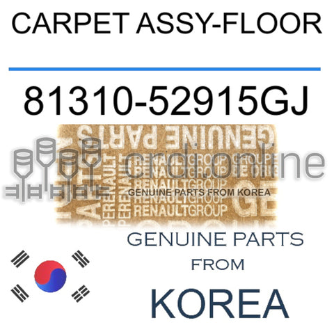CARPET ASSY-FLOOR [ORIGINAL] 81310-52915GJ 8131052915GJ 81310 52915GJ