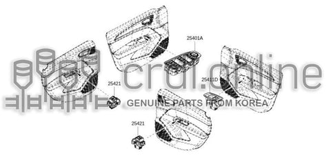 SWITCH UNIT-POWER WINDOWDRIVER 25410-4289R 254104289R 25410 4289R