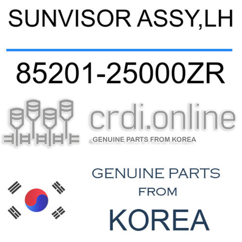SUNVISOR ASSY,LH [ORIGINAL] 85201-25000ZR 8520125000ZR 85201 25000ZR