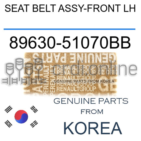 SEAT BELT ASSY-FRONT LH [ORIGINAL] 89630-51070BB 8963051070BB 89630 51070BB