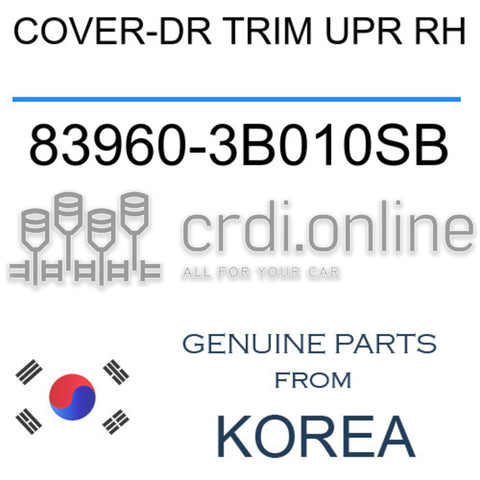 COVER-DR TRIM UPR RH [ORIGINAL] 83960-3B010SB 839603B010SB 83960 3B010SB